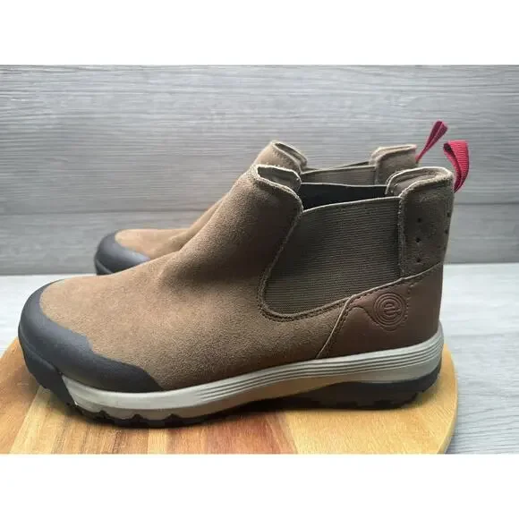EASY SPIRIT Brown Pull Tab Goring Lancer Round Toe Leather Chelsea Men 8